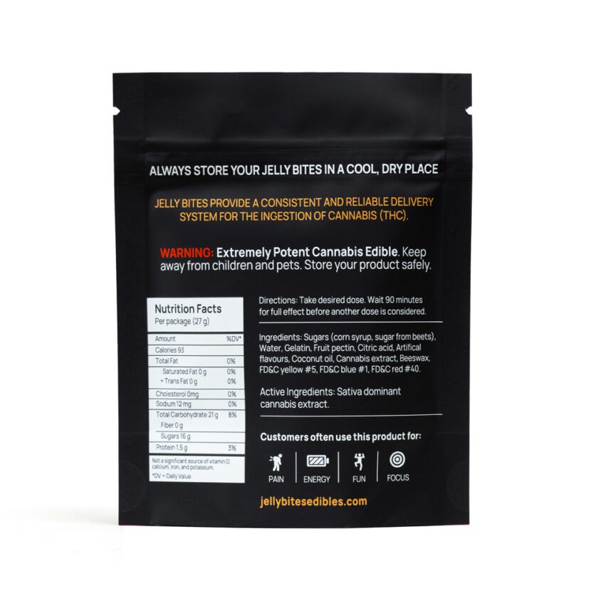 Sativa Extra Strength Jelly Bites (500 mg THC) - Fruit Punch Mix - Image 2