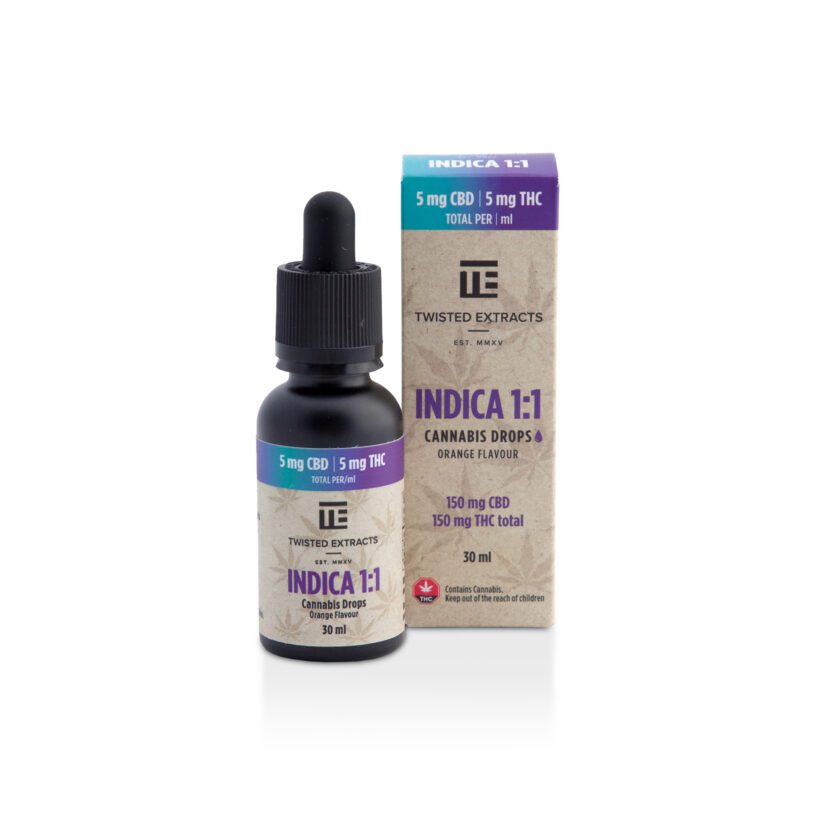 Indica 1:1 Oil Drops (150 mg THC + 150 mg CBD)