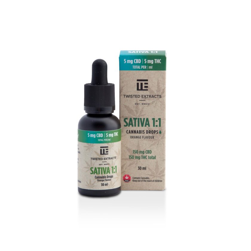Sativa 1:1 Oil Drops (150 mg THC + 150 mg CBD)