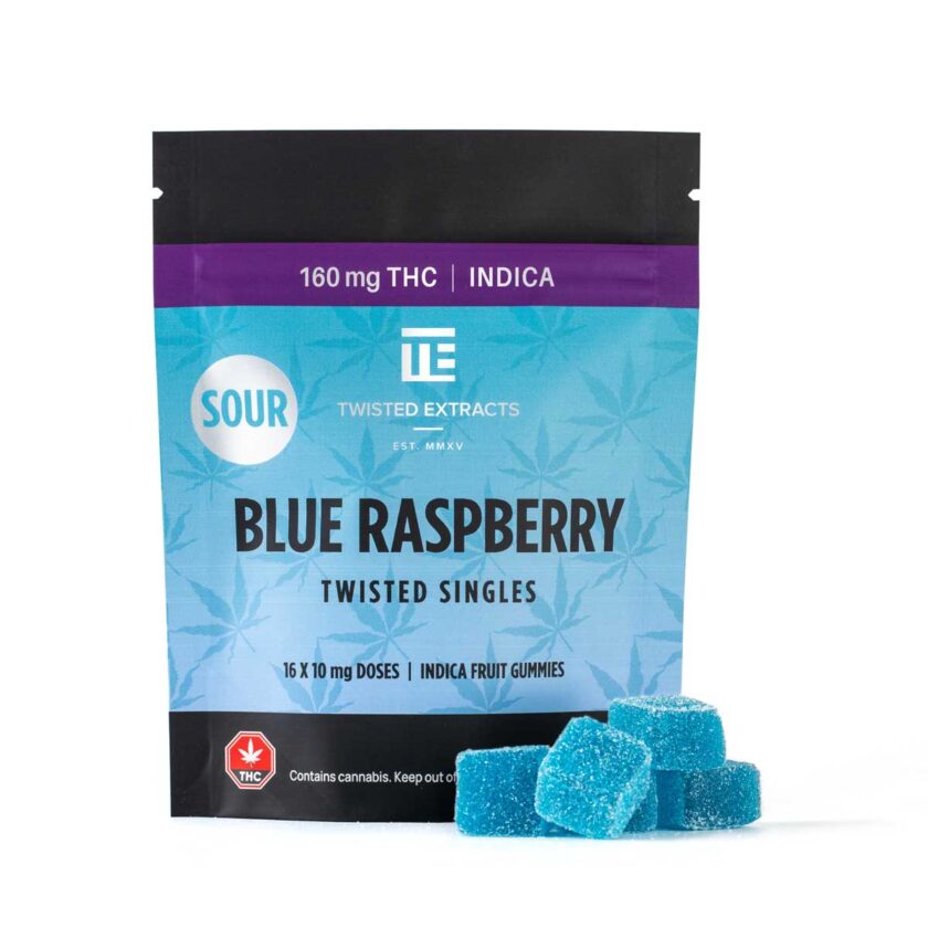 Sour Blue Raspberry Twisted Singles (160 mg THC, Indica)